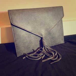 Grey Envelope Leather purse/clutch